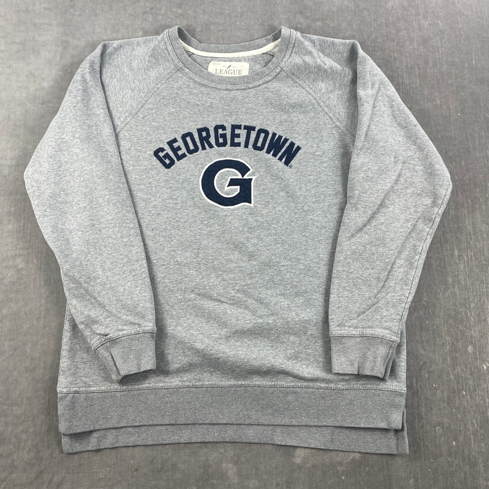 Georgetown Univ League Men Large Gray Sweatshirt Crewneck Collegiate